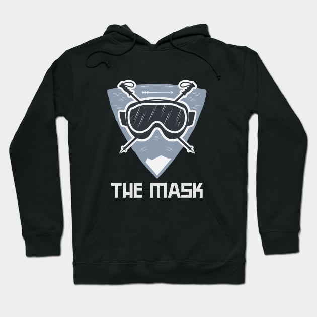 The Mask, skiing t-shirts, goggles, mountain t-shirt, mountain sports, winter sports, snowboarding stickers Hoodie by Style Conscious